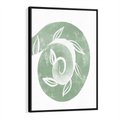 Obraz w ramie 70x100 - Zielony Świat Odpoczynku - abstrakcyjny zielony motyw, skandynawski design - rama czarna