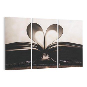 Obraz na płótnie 120x80 - Książka - Serce Retro - ksizka, serce