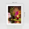 Plakat w ramie 40x50 - Światło Świecących Kwiatów w Spa - spa, świaca - rama biała