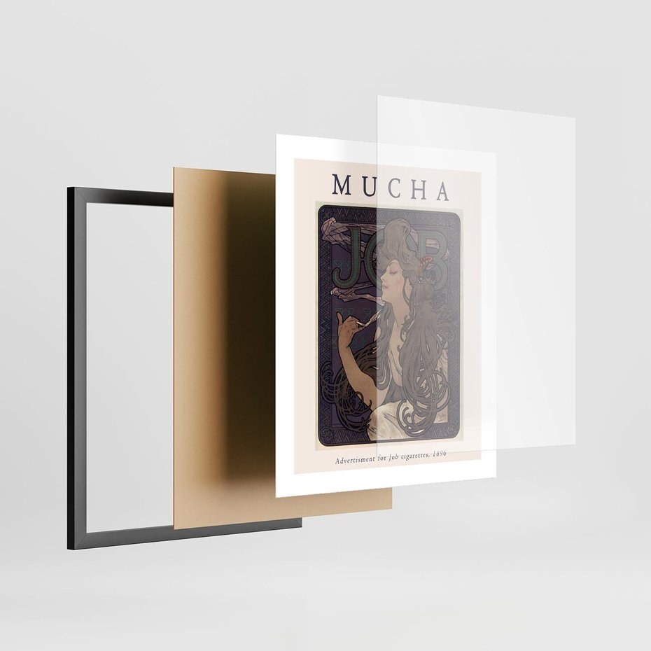 Plakat w ramie 40x50 - Reprodukcja A.Mucha - Mucha, plakat z reprodukcją - rama czarna