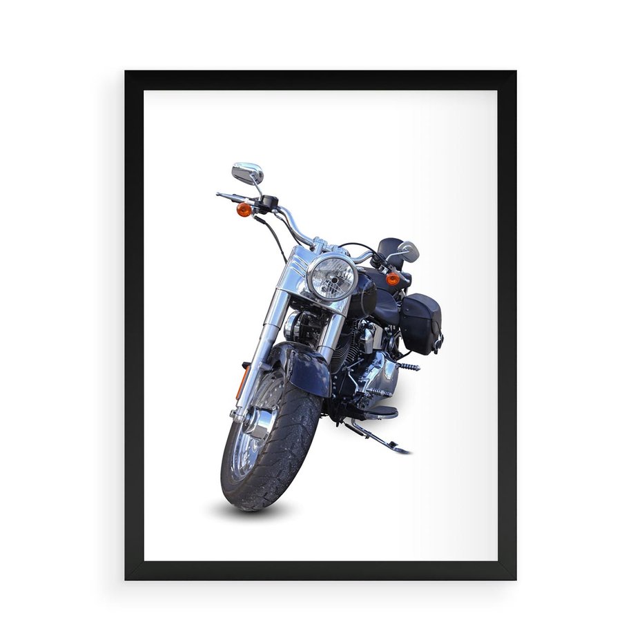 Plakat w ramie 50x70 - Motocykl w ruchu - motor, bike - rama czarna