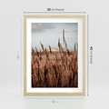 Plakat w ramie 30x40 - Wysokie Trawy w Górskim Krajobrazie - suche trawy, wysokie trawy - rama drewno