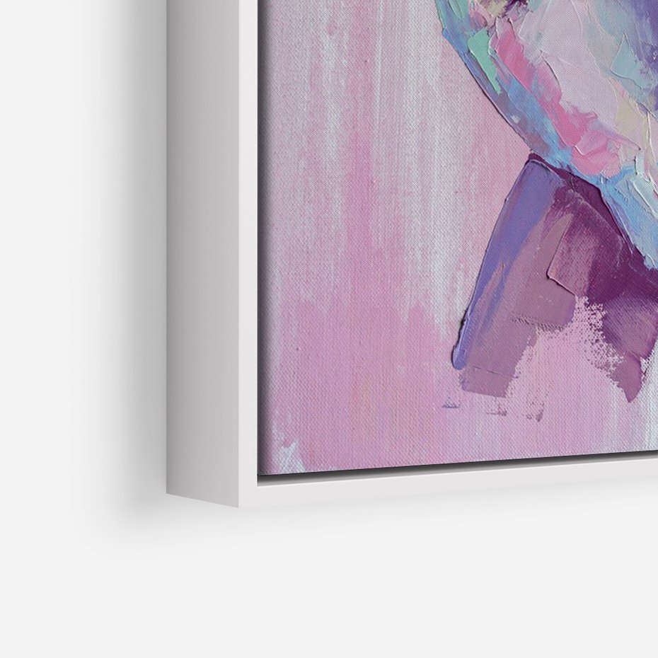 Obraz w ramie 50x70 - Splecione - obraz olejny, pastelowe kolory - rama biała