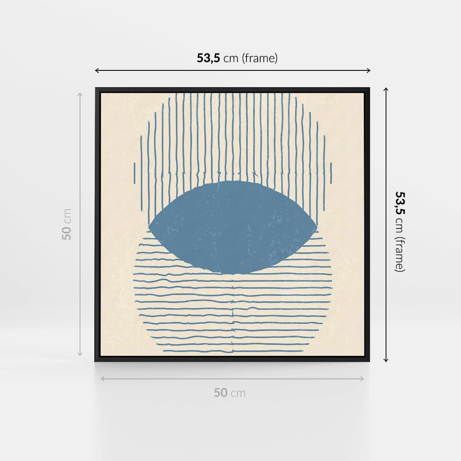 Obraz w ramie 50x50 - Wnętrza Refleksji - geometryczne kształty, koła - rama czarna