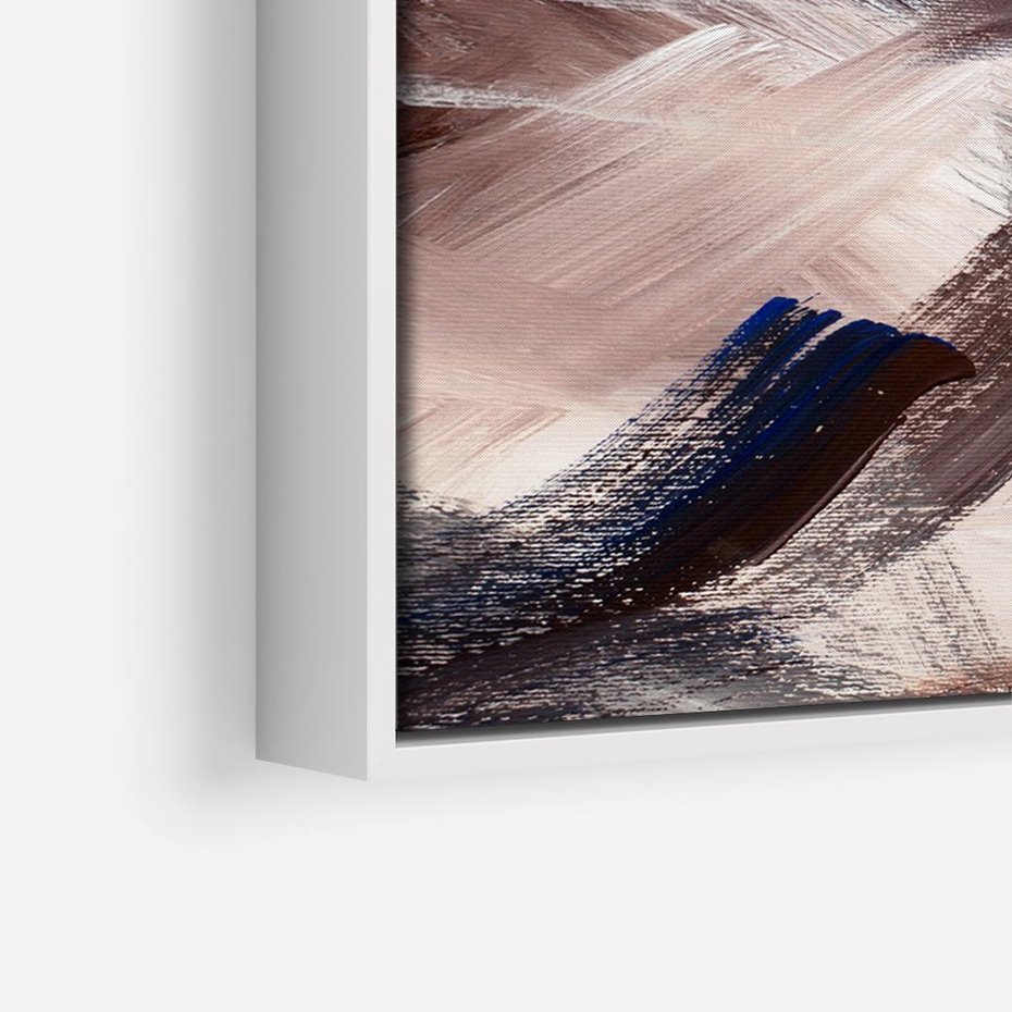 Obraz w ramie 70x50 - Eksploracja Dramaturgii - abstrakcyjny chaos, chatyczne maźnięcia pędzla - rama biała