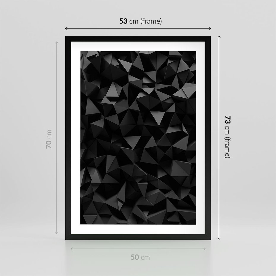 Plakat w ramie 50x70 - Geometryczna nowoczesność - geometryczne, nowoczesne - rama czarna