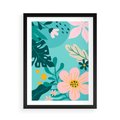 Plakat w ramie 50x70 - Kwiatowy Impuls - pastelowa kompozycja, kwiaty - rama czarna