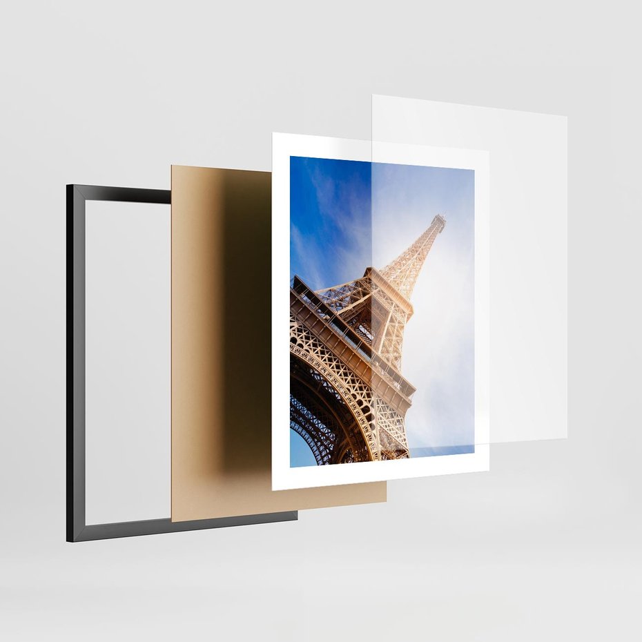 Plakat w ramie 40x50 - Eiffla - ikona Paryża - Eiffla, Paryż - rama czarna