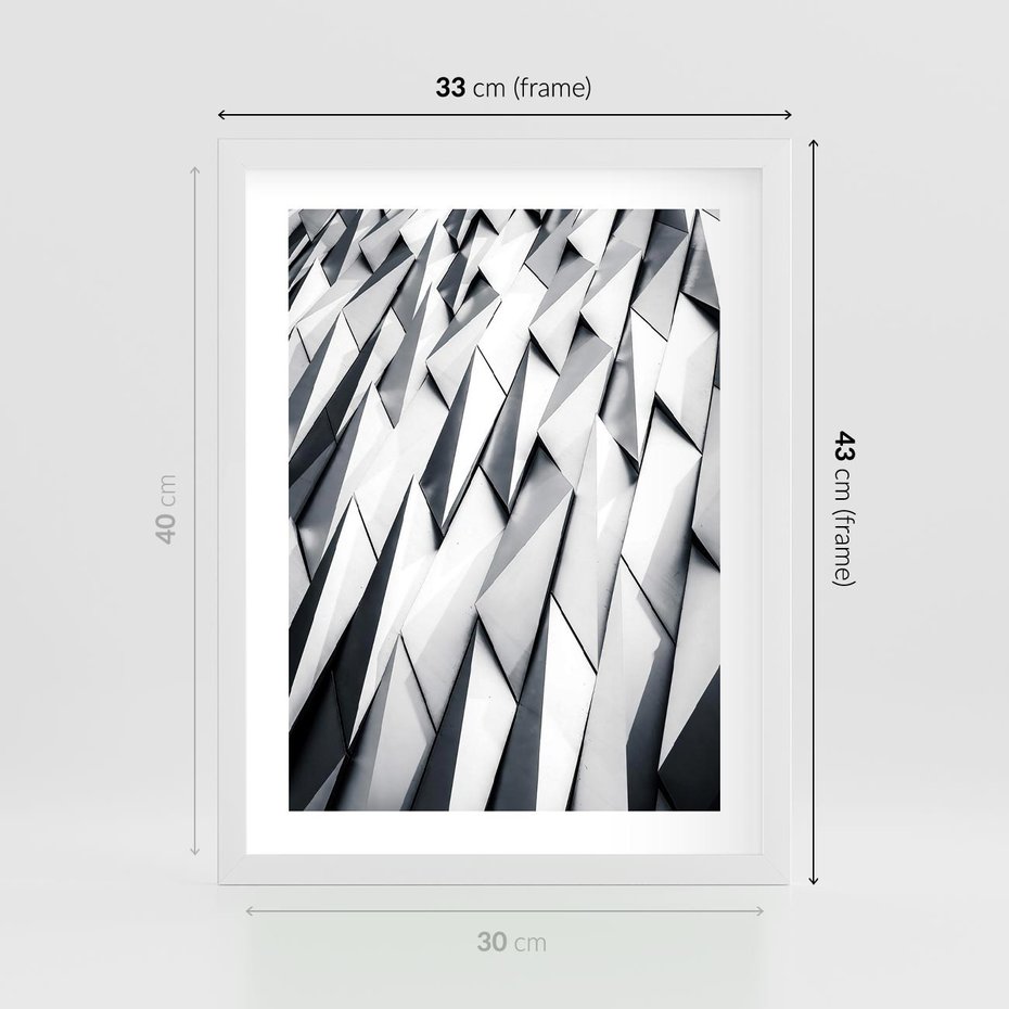 Plakat w ramie 30x40 - Geometryczna Nowoczesność - nowoczesna architektura, gemetryszne formy - rama biała