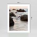 Plakat bez ramy 40x50 - Dramatyczna Sceneria: Morze i Skały nad Brzegiem - fale, morze