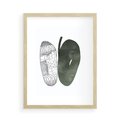 Plakat w ramie 50x70 - Przesunięte Jabłko - minimalistyczny plakat, jabłko - rama drewno