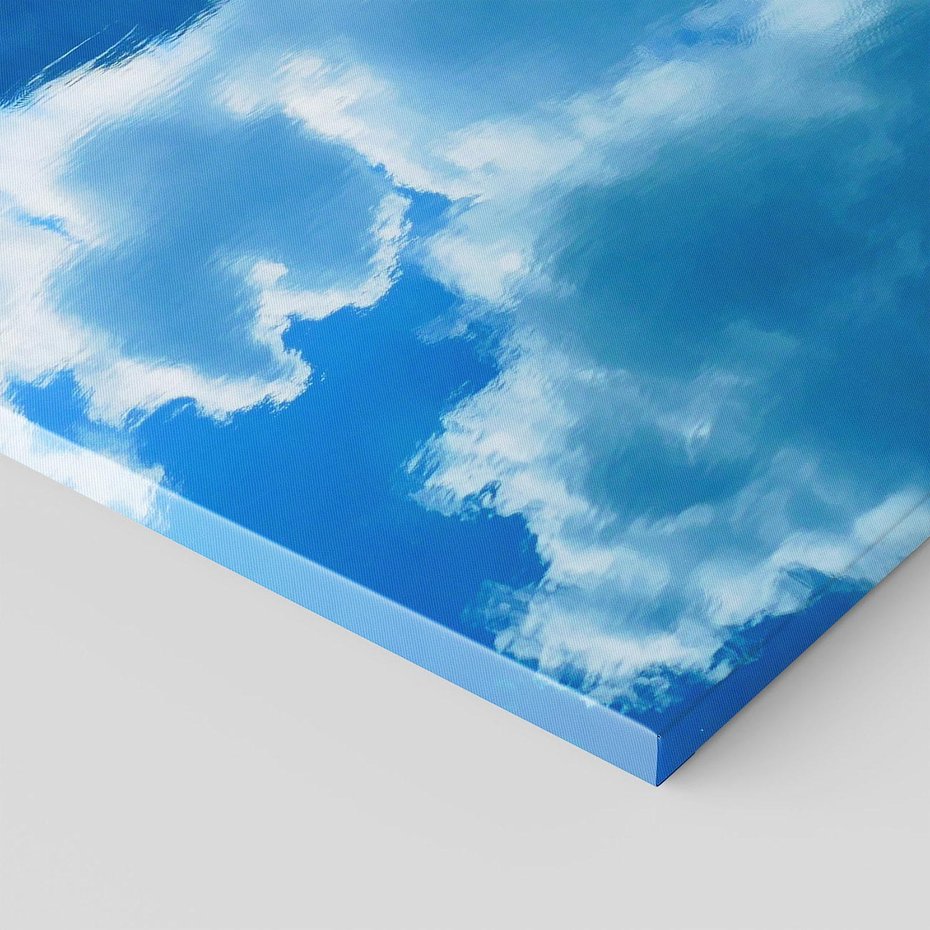 Obraz na płótnie 80x120 - Jezioro - Góry, chmury i niebo - jezioro, góry