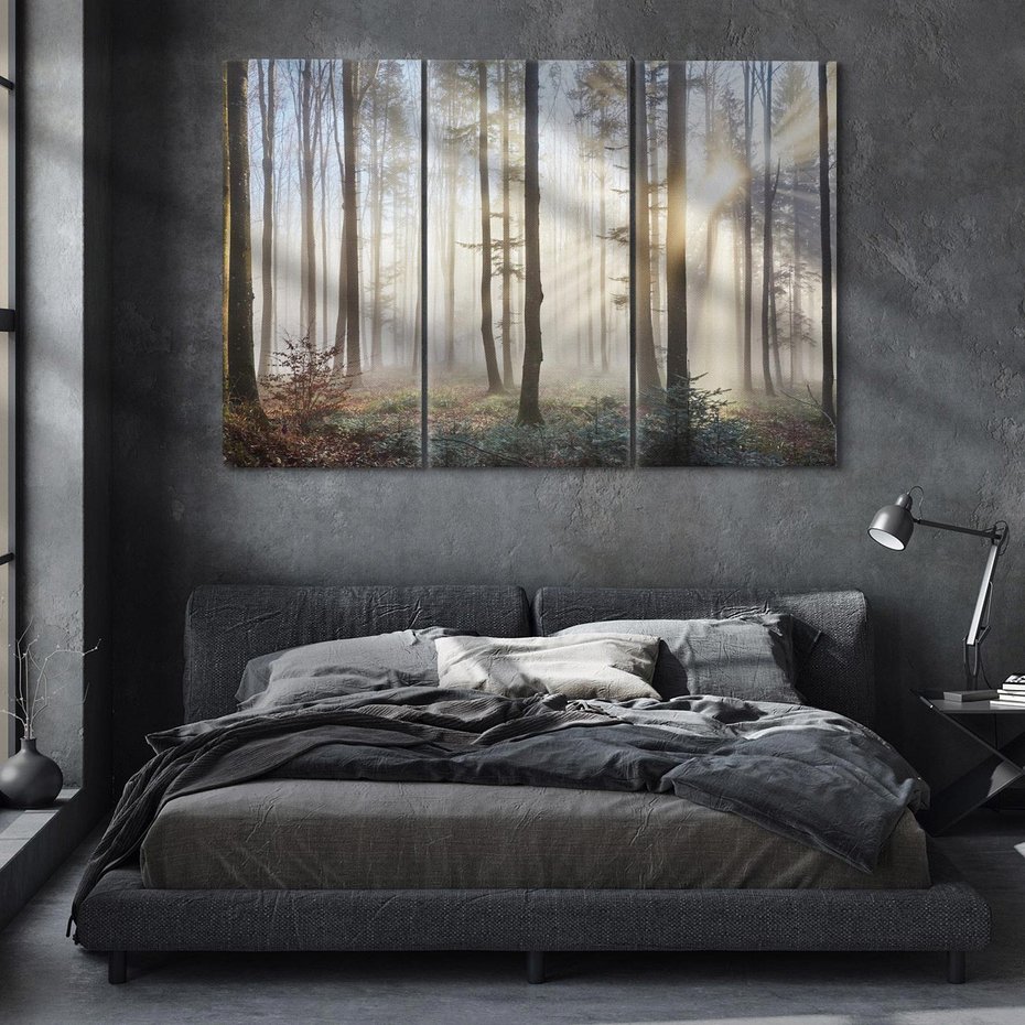 Obraz na płótnie 120x80 - Magiczne zaklęcie: Las pełen drzew - las, drzewa