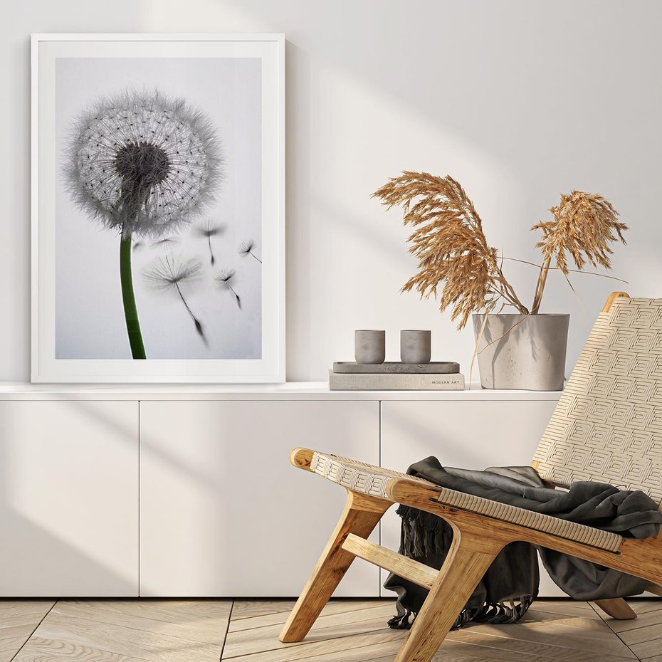 Plakat bez ramy 50x70 - Lekkość Przemijania - dmuchawiec, makro