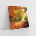 Obraz na płótnie 60x60 - Jesienny urok magia lasu - las, jesień