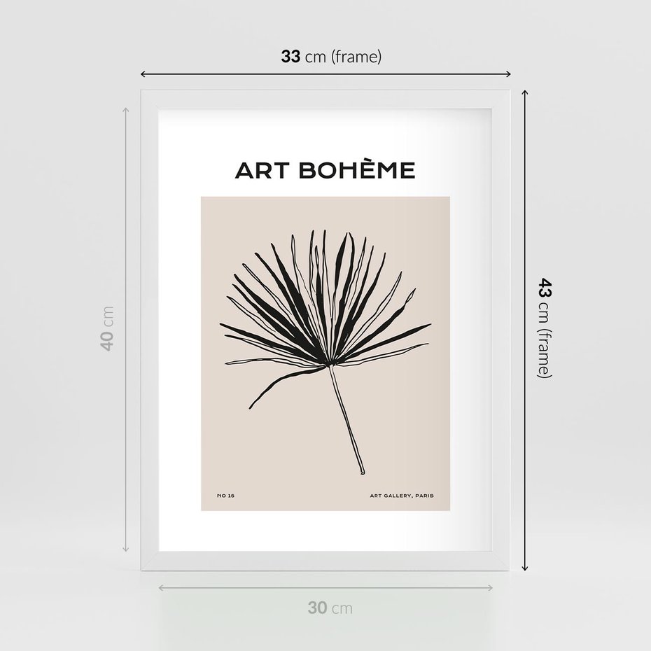 Plakat w ramie 30x40 - Rozkwitające Boho Kształty - boho sztuka, plakat - rama biała