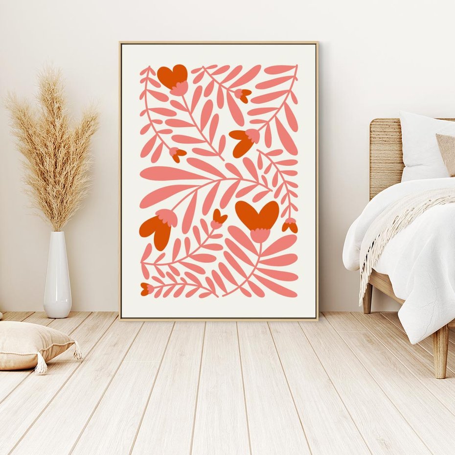 Obraz w ramie 80x120 - Taniec komplementarnych barw - kwiaty, pastelowe kolory - rama drewno