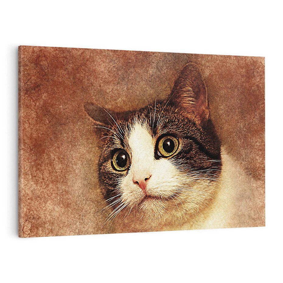 Obraz na płótnie 120x80 - Kot w abstrakcyjnej formie - kot, sztuka