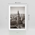 Plakat w ramie 50x70 - Magiczna esencja Londynu: Big Ben i miasto - Big Ben, Londyn - rama biała