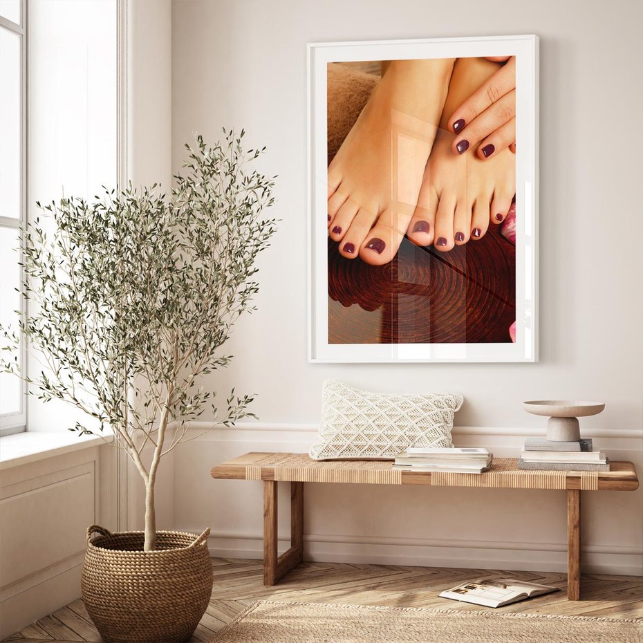 Plakat w ramie 30x40 - Manicure i Pedicure - manicure, pedicure - rama biała