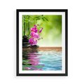Plakat w ramie 50x70 - Oaza Storczyka i Wody - spa, storczyk - rama czarna