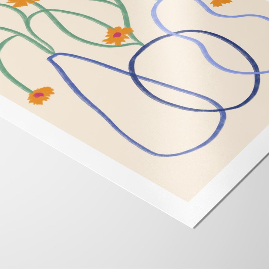 Plakat bez ramy 21x30 - Migocące Pastelowe Impresje - minimalistyczny abstrakcyjny obraz, prymitywne kwiatki