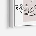 Obraz w ramie 80x80 - Wibracje Nieprzewidywalnych Form - bogo plakat, dłonie - rama biała