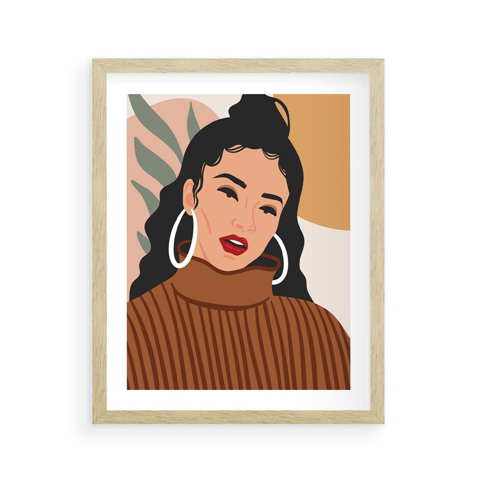 Plakat w ramie 40x50 - Kobiece Wibracje - nowoczesny plakat, styl retro - rama drewno