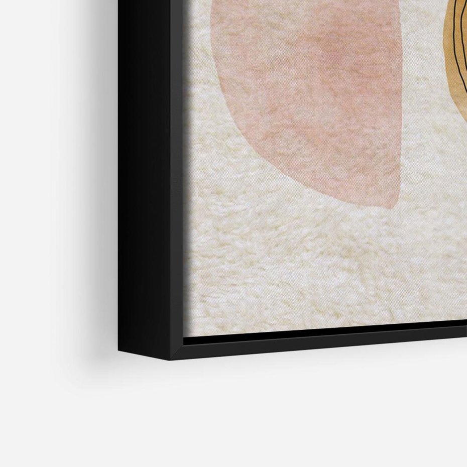 Obraz w ramie 70x50 - Zapisane w promieniach słońca - beżowe strukturalne tło, koła - rama czarna