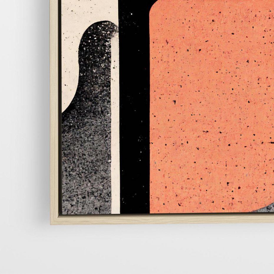 Obraz w ramie 80x80 - Loftowa Harmonia - abstrakcja, styl loftowy - rama drewno