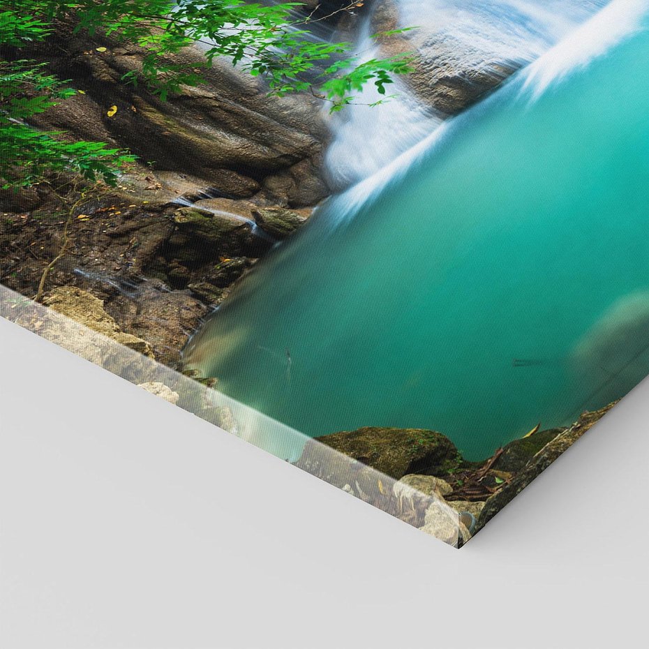 Obraz na płótnie 70x50 - Tajlandia: wodospad w zielonym lesie - Tajlandia, wodospad