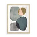 Plakat w ramie 50x70 - Przenikające Formy Duszy - abstrakcyjny obraz, geometryczne obłe formy - rama drewno