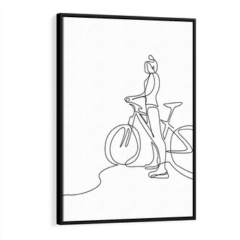 Obraz w ramie 50x70 - Minimalistyczna Przejażdżka - szkic, minimalizm - rama czarna