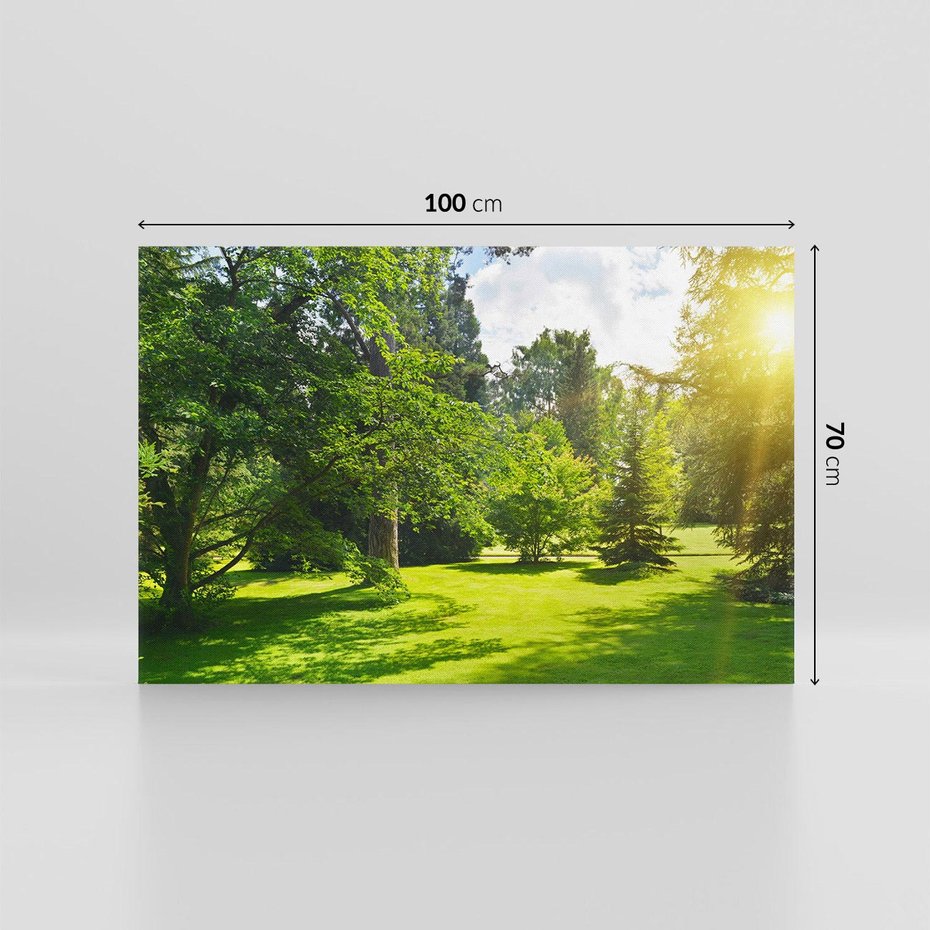 Obraz na płótnie 100x70 - Ogród: urok drzew i roślinności - ogród, drzewa