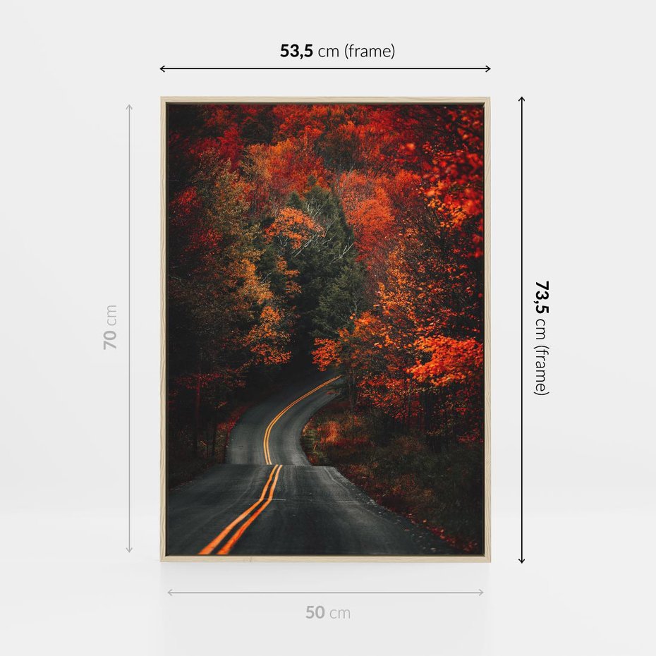 Obraz w ramie 50x70 - Jesienne Podróżowanie - fotografia, jesień - rama drewno