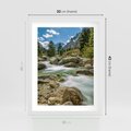 Plakat w ramie 30x40 - Górski strumyk w harmonii - strumyk, górski - rama biała