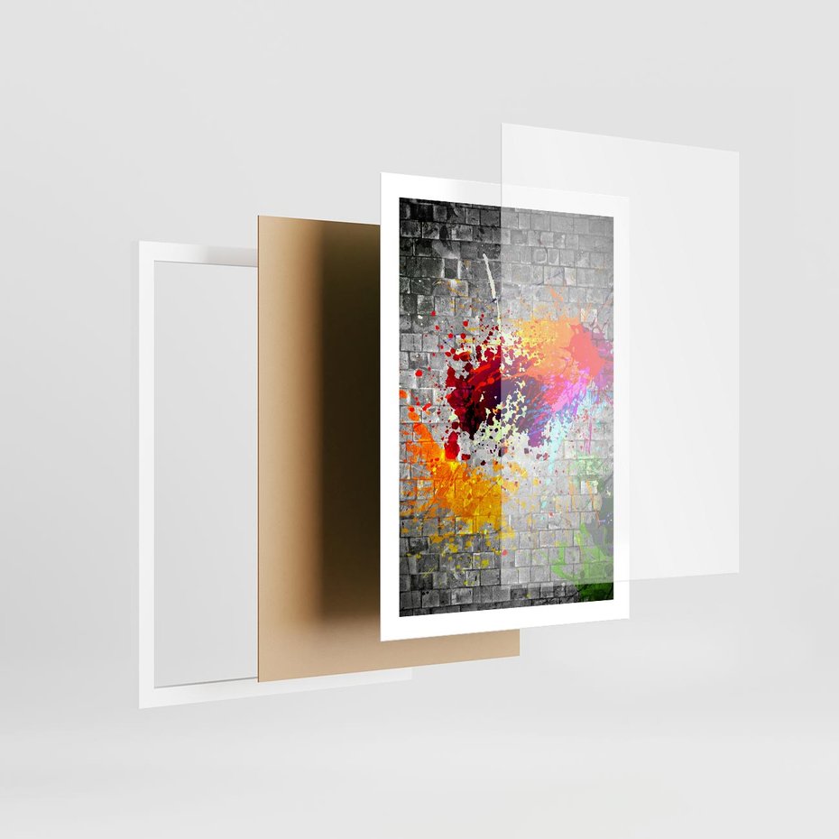 Plakat w ramie 50x70 - Ekspresja Graffiti - farba, graffiti - rama biała