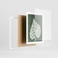 Plakat w ramie 30x40 - Migotliwe Wnętrze Zieleni - zielony plakat, roślinne motywy - rama biała