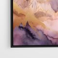 Obraz w ramie 70x50 - Pastelowe Wzgórza - pastelowe, różowe góry - rama czarna