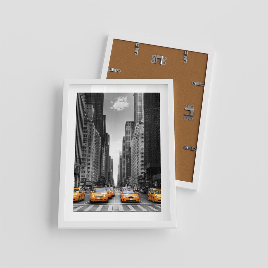 Plakat w ramie 30x40 - Wibracje Nowego Jorku - miasto, Nowy Jork - rama biała