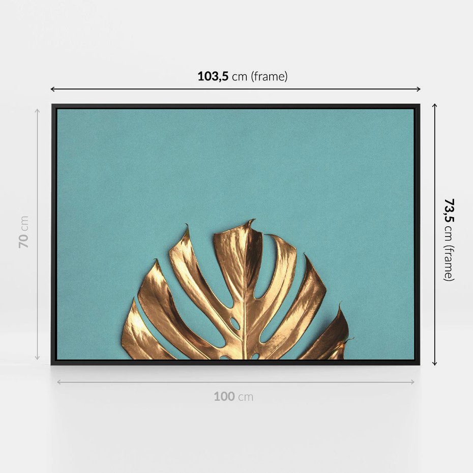 Obraz w ramie 100x70 - Piękno Natury - złote, liście - rama czarna