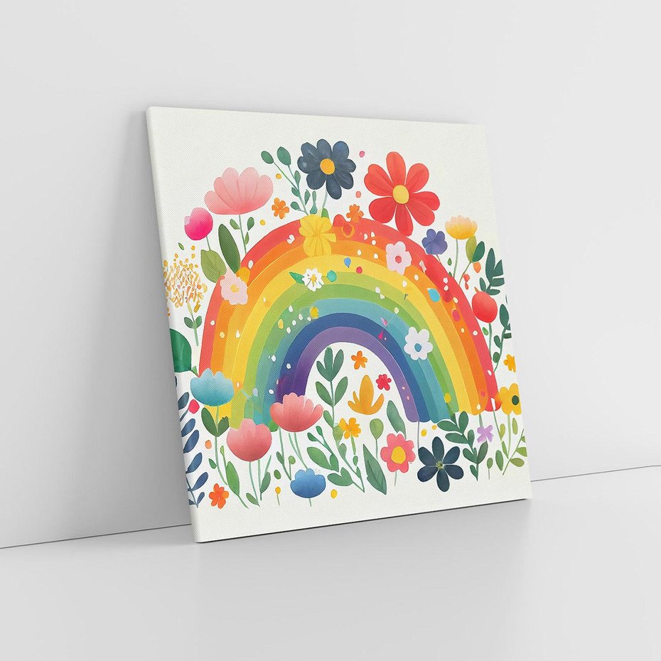 Obraz na płótnie 40x40 - Kolorowe Marzenia - obraz do pokoju dziecka, dziewczynki