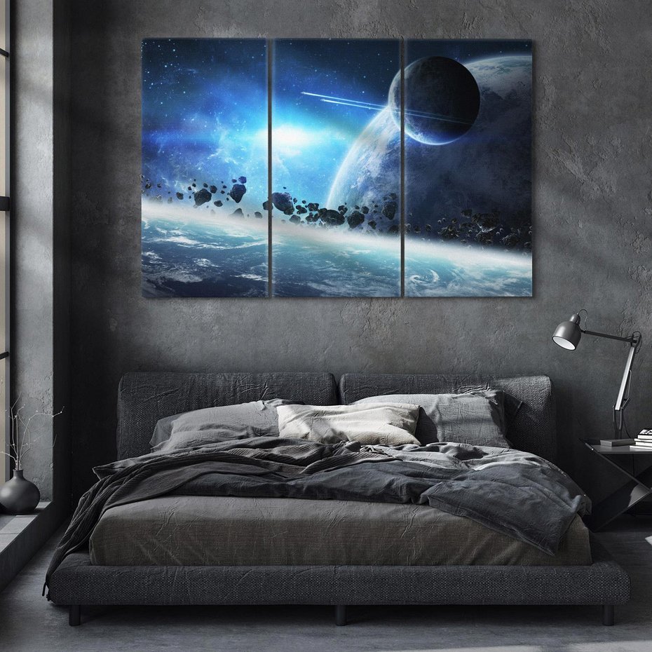 Obraz na płótnie 120x80 - Ziemia w Kosmosie - ziema, kosmos