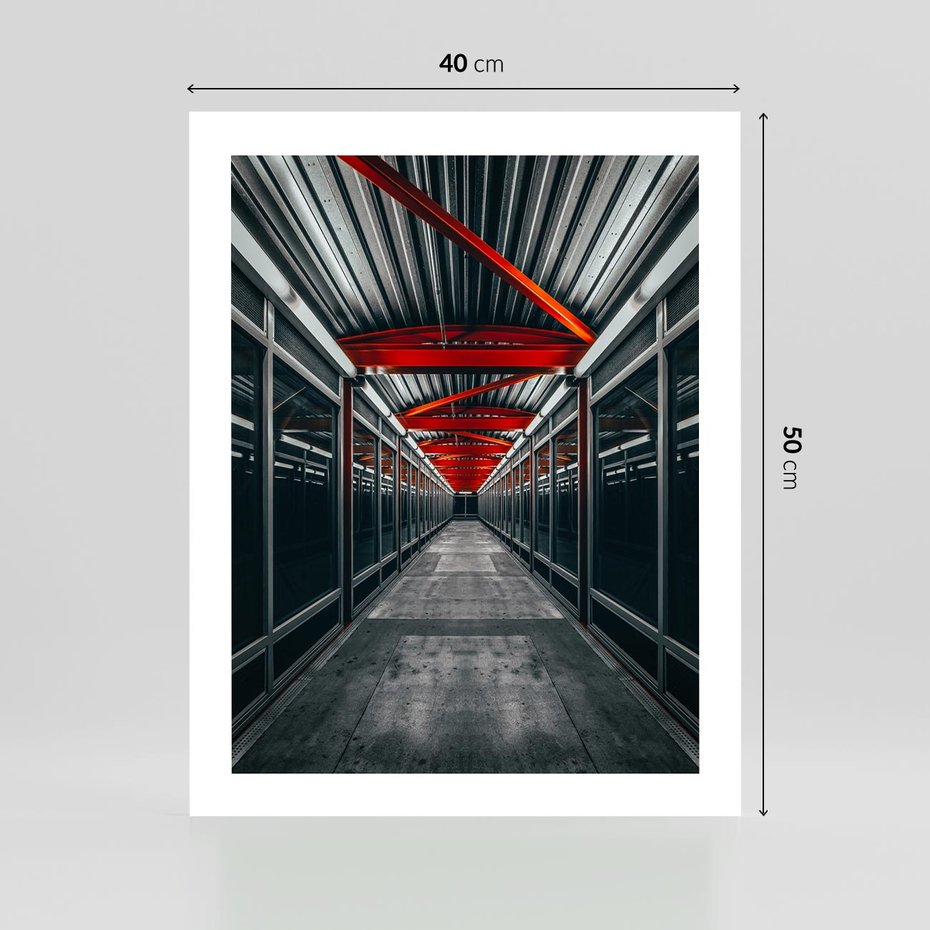 Plakat bez ramy 40x50 - Nieskończoność Przestrzeni - korytarz, perspektywa