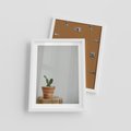 Plakat w ramie 30x40 - Kaktus w Doniczce - minimalizm, kaktur w doniczce - rama biała