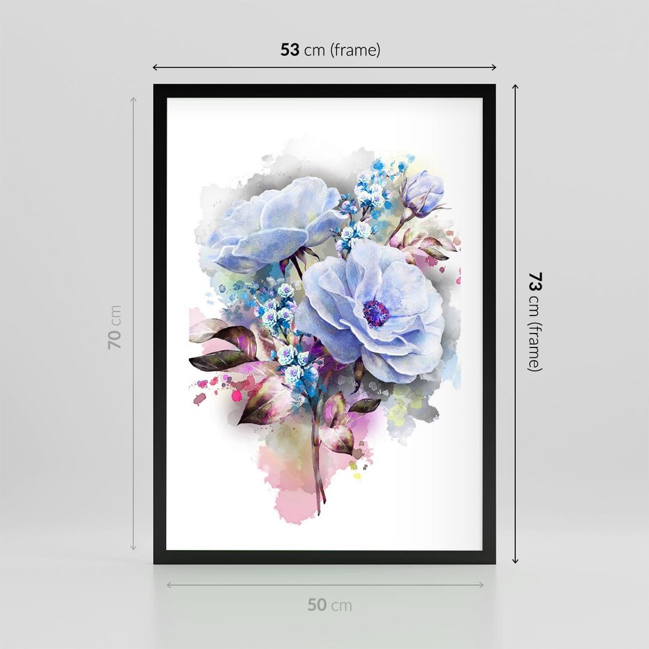 Plakat w ramie 50x70 - Kolorowa Ekspresja - kwiaty, graficzne - rama czarna