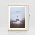 Plakat w ramie 30x40 - Magiczna Aura - latarnia, mgła - rama drewno