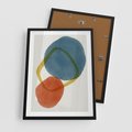 Plakat w ramie 50x70 - Modernistyczna Abstrakcja: Kolorowe Plamy - abstrakcja, modern - rama czarna