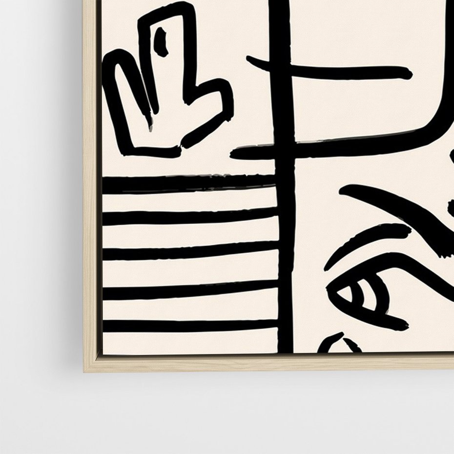 Obraz w ramie 70x100 - Ekspresyjne Odbicia Współczesności - abstrakcyjna grafika, minimalizm - rama drewno