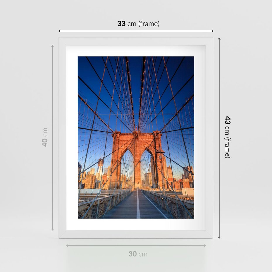 Plakat w ramie 30x40 - Most architektoniczne arcydzieło - most, architektura - rama biała